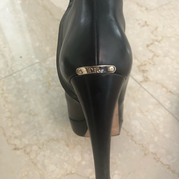 Christian Dior Black Leather Knee Boots Miss Dior SZ 40 - Picture 3 of 13